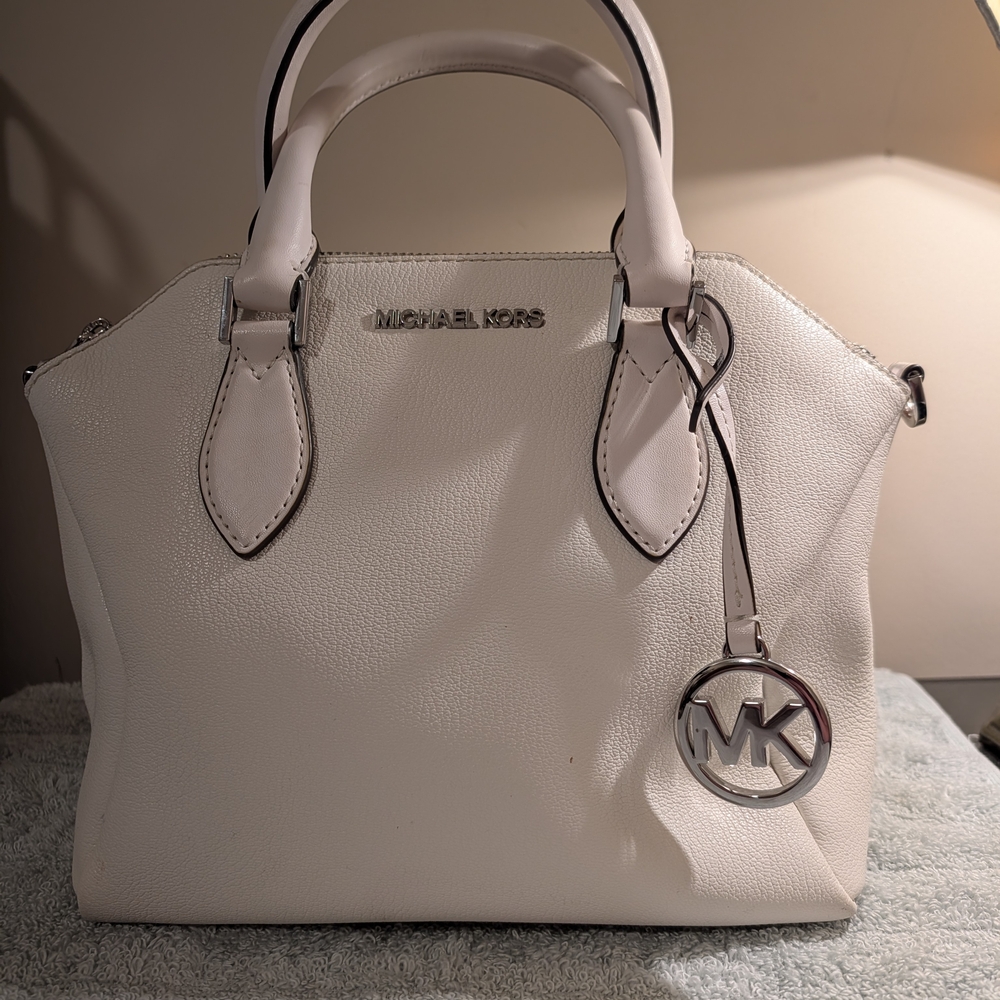 Michael Kors White Leather Handbag